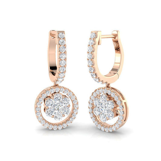 "Dauby 1.25ct Gold Drop & Trilogy Diamond Earrings - Elegant Luxury"
