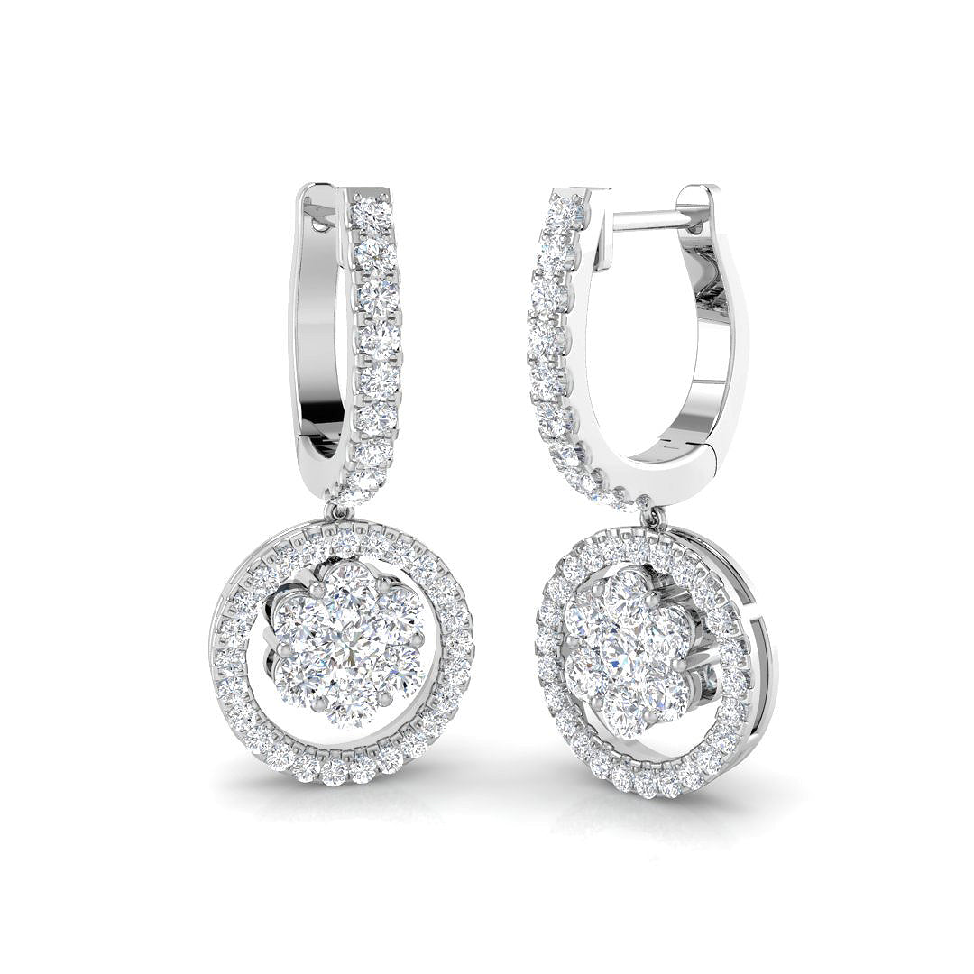 "Dauby 1.25ct Gold Drop & Trilogy Diamond Earrings - Elegant Luxury"