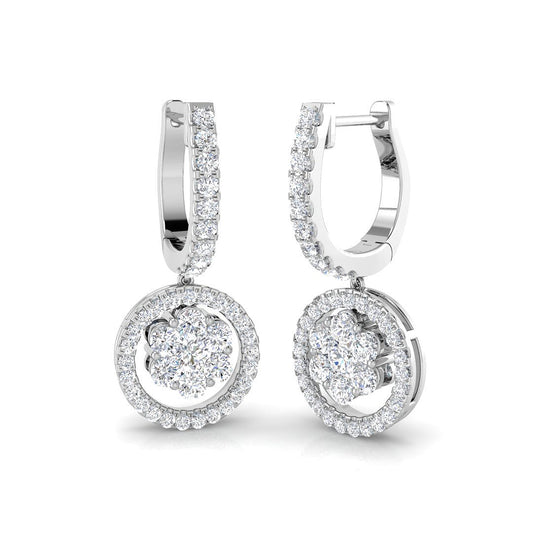 "Dauby 1.25ct Gold Drop & Trilogy Diamond Earrings - Elegant Luxury"