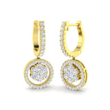 "Dauby 1.25ct Gold Drop & Trilogy Diamond Earrings - Elegant Luxury"