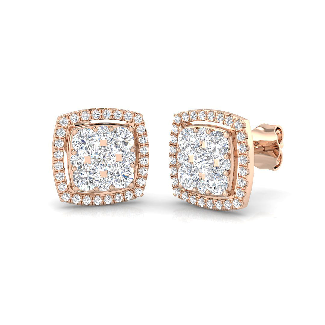 Dayly 1ct Gold Diamond Shape Earrings - Luxury Jewelry Elegance