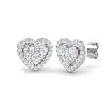 0.63ct Lab Diamond Round Cut Stud Earrings in 9K White Gold