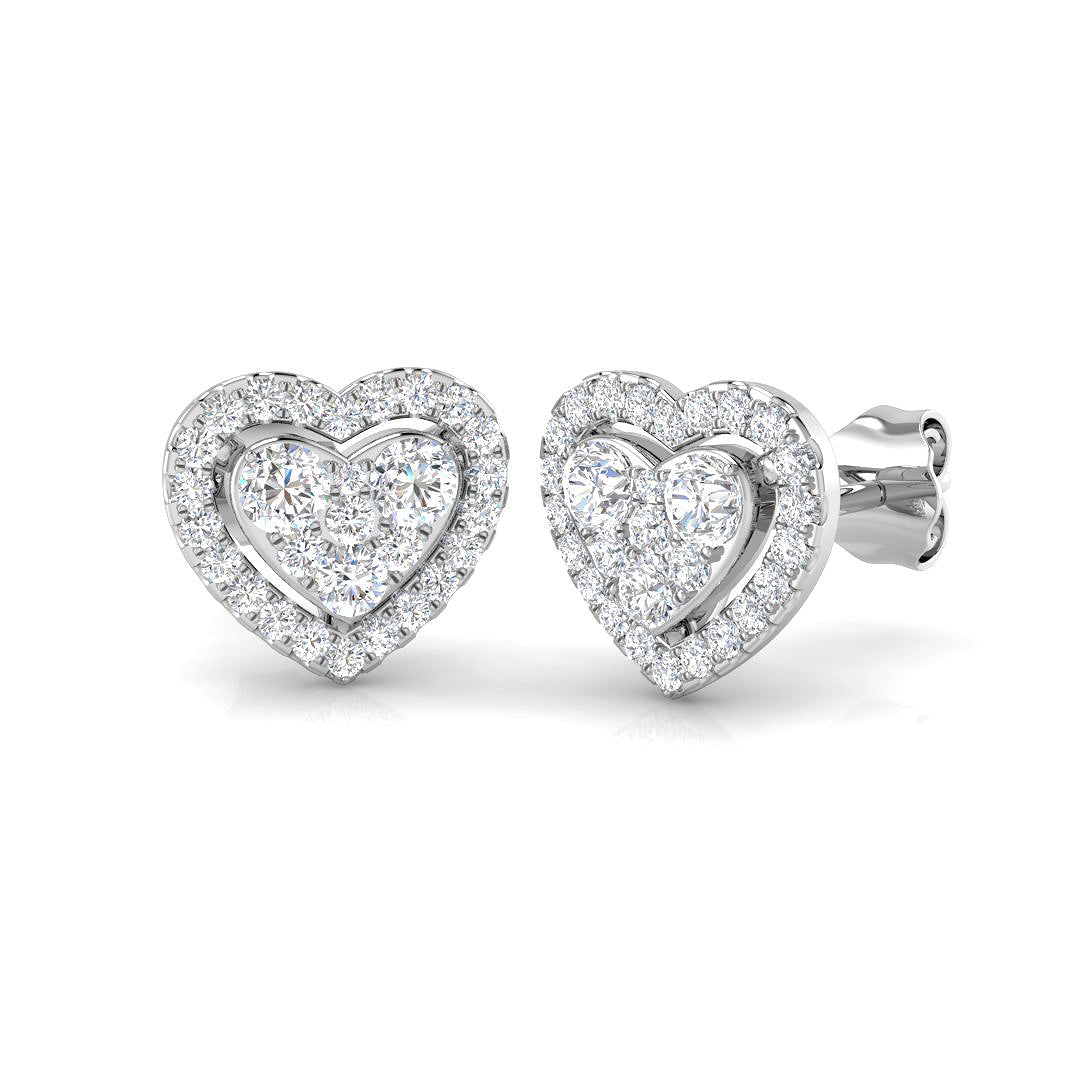 0.63ct Lab Diamond Round Cut Stud Earrings in 9K White Gold