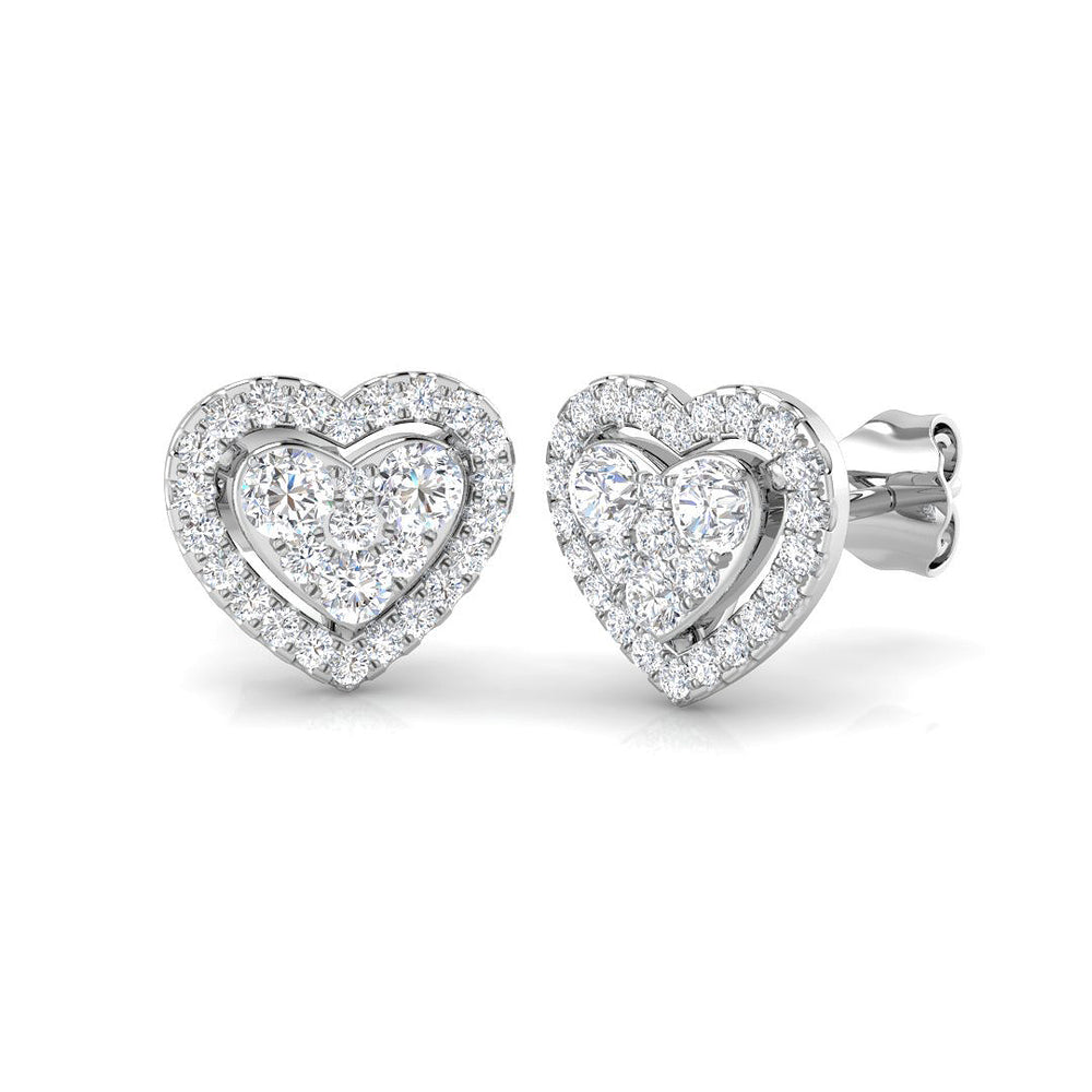 0.63ct Lab Diamond Round Cut Stud Earrings in 9K White Gold