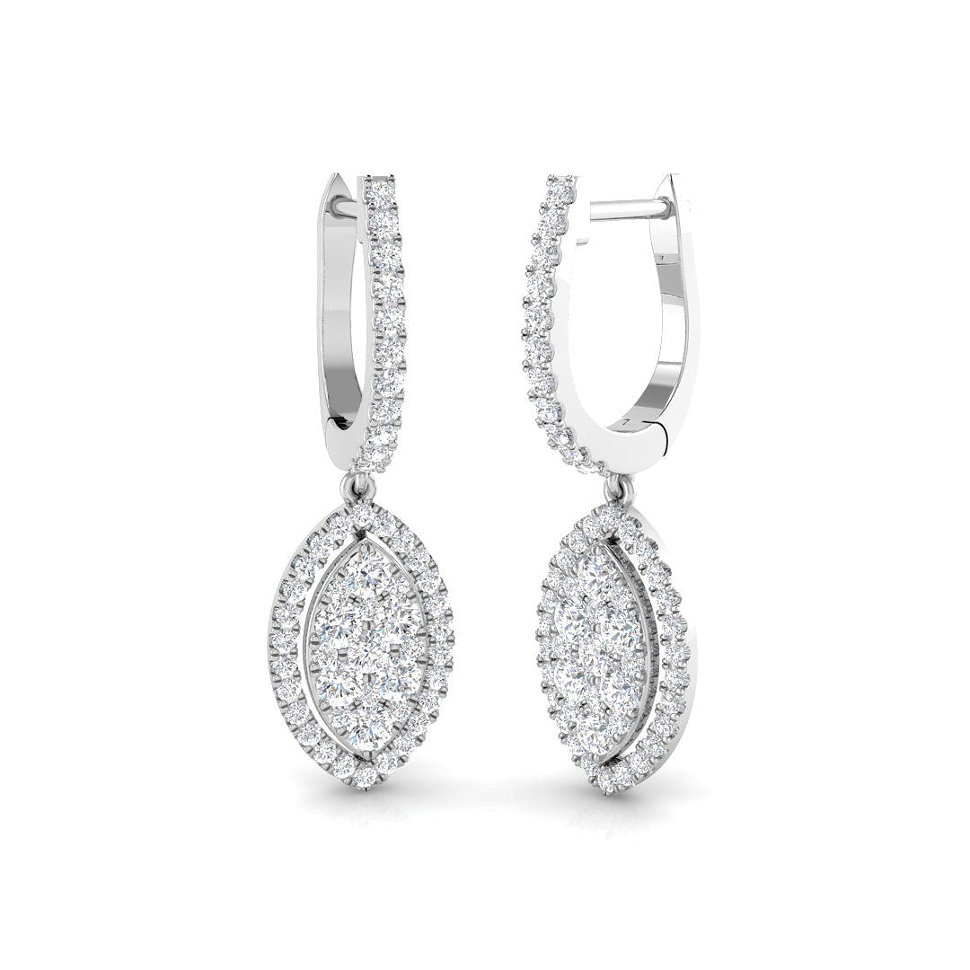 "Lupgy Gold Drop & Trilogy Diamond Earrings - 1ct Luxury Jewelry"