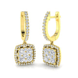 Daymy 1.25ct Gold Drop & Trilogy Diamond Earrings – Luxury Jewelry Elegance