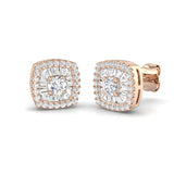 0.5ct Gold Baguette and Brilliant Diamond Earrings