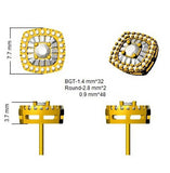 Daisy Diamond Earrings - Baguette & Brilliant Gold Luxury Jewelry 0.5ct
