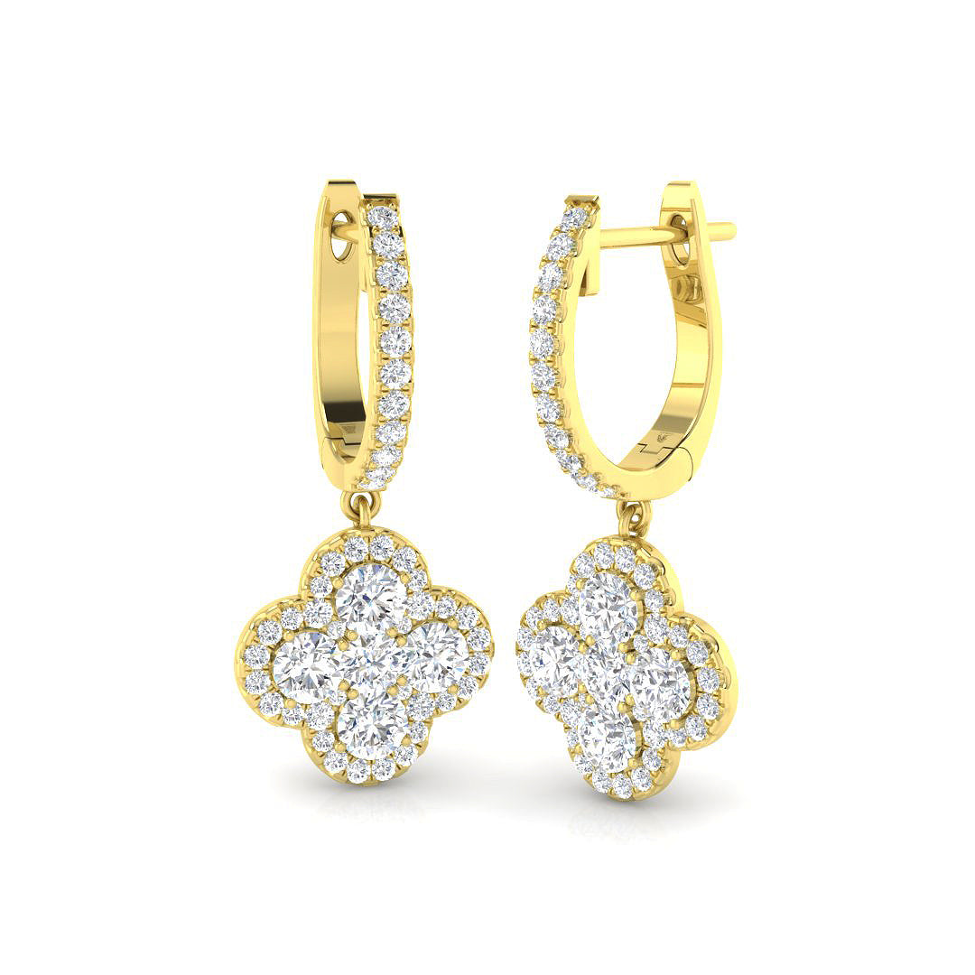 "Endon 1.25ct Gold Diamond Shape Earrings - Luxurious Elegance"