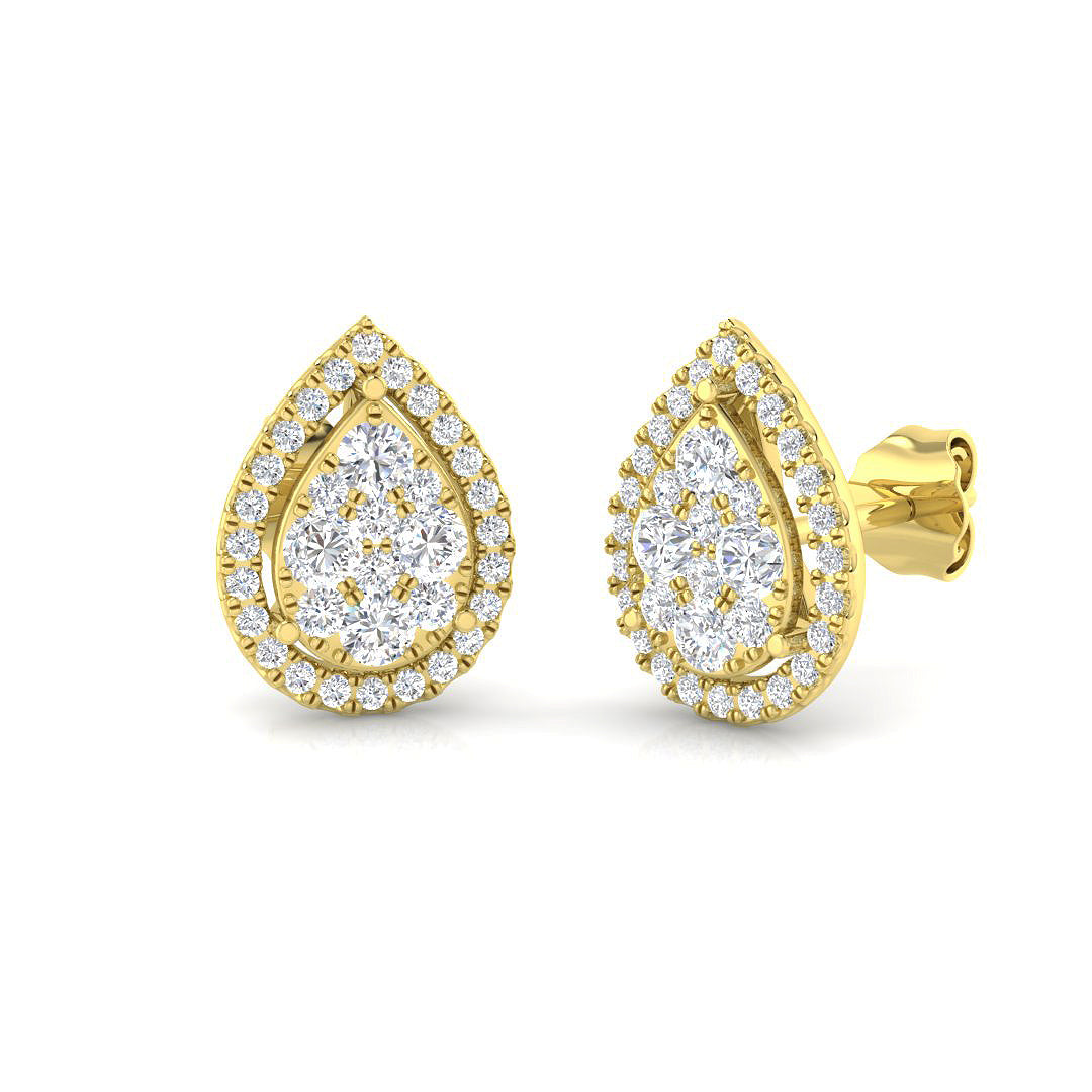 Elegant Gold Cluster Diamond Earrings | 0.5ct - 1.25ct | Jumpy Collection