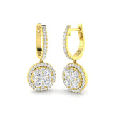 Elegance Dashy 1.5ct Gold Drop & Trilogy Diamond Earrings