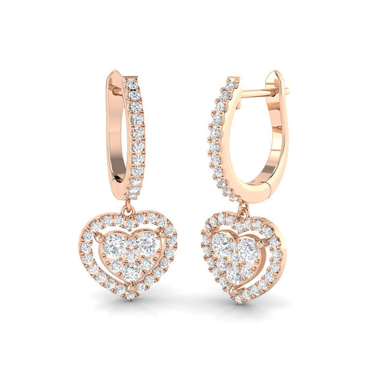 Lurty Luxury Gold Drop & Trilogy Diamond Earrings 0.5ct - 1.25ct