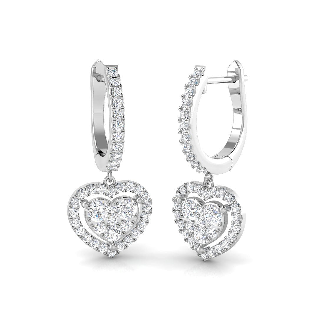 Lurty Luxury Gold Drop & Trilogy Diamond Earrings 0.5ct - 1.25ct