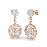 Truny 1.75ct Gold Drop & Trilogy Diamond Earrings - Elegant Luxury