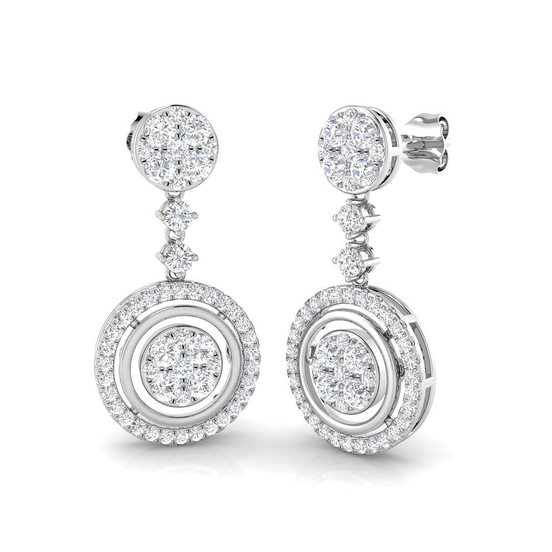 Truny 1.75ct Gold Drop & Trilogy Diamond Earrings - Elegant Luxury