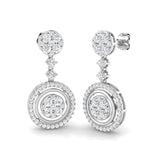 Truny 1.75ct Gold Drop & Trilogy Diamond Earrings - Elegant Luxury