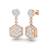 Truoy 1.75ct Gold Drop & Trilogy Diamond Earrings - Luxury Jewelry