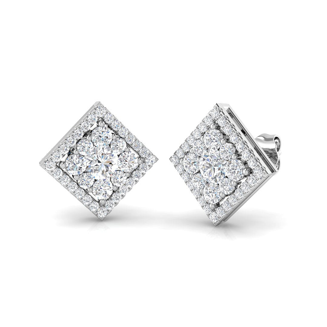 Trupy 1.5ct Gold Cluster Diamond Earrings - Elegant Luxury Jewelry