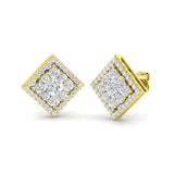 Trupy 1.5ct Gold Cluster Diamond Earrings - Elegant Luxury Jewelry