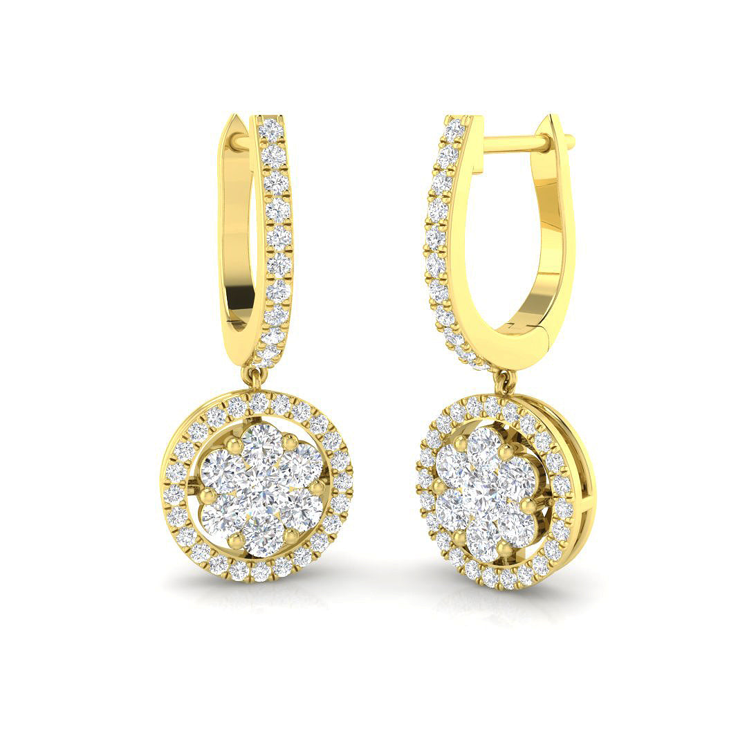 Darsy Gold Diamond Drop & Trilogy Earrings - 1ct Luxury Jewelry