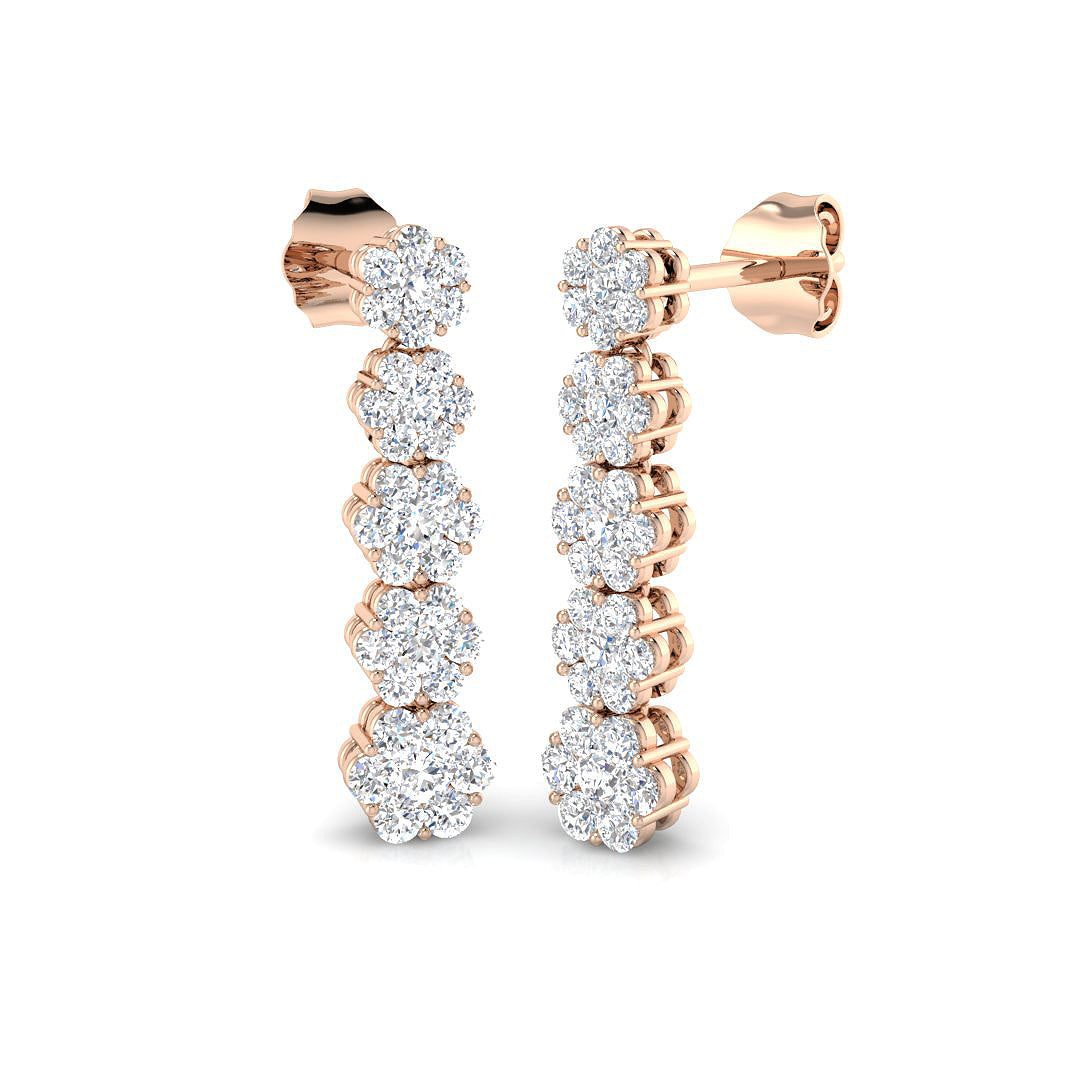 Misty Luxury Gold Diamond Drop & Trilogy Earrings | 1ct to 2ct Sparkle
