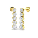 Misty Luxury Gold Diamond Drop & Trilogy Earrings | 1ct to 2ct Sparkle