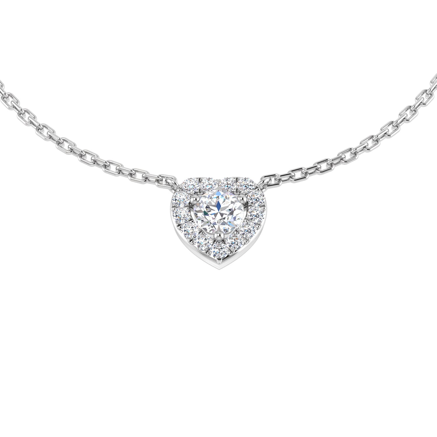 Isla Halo Diamond Necklace 0.25ct to 0.3ct Gold Platinum