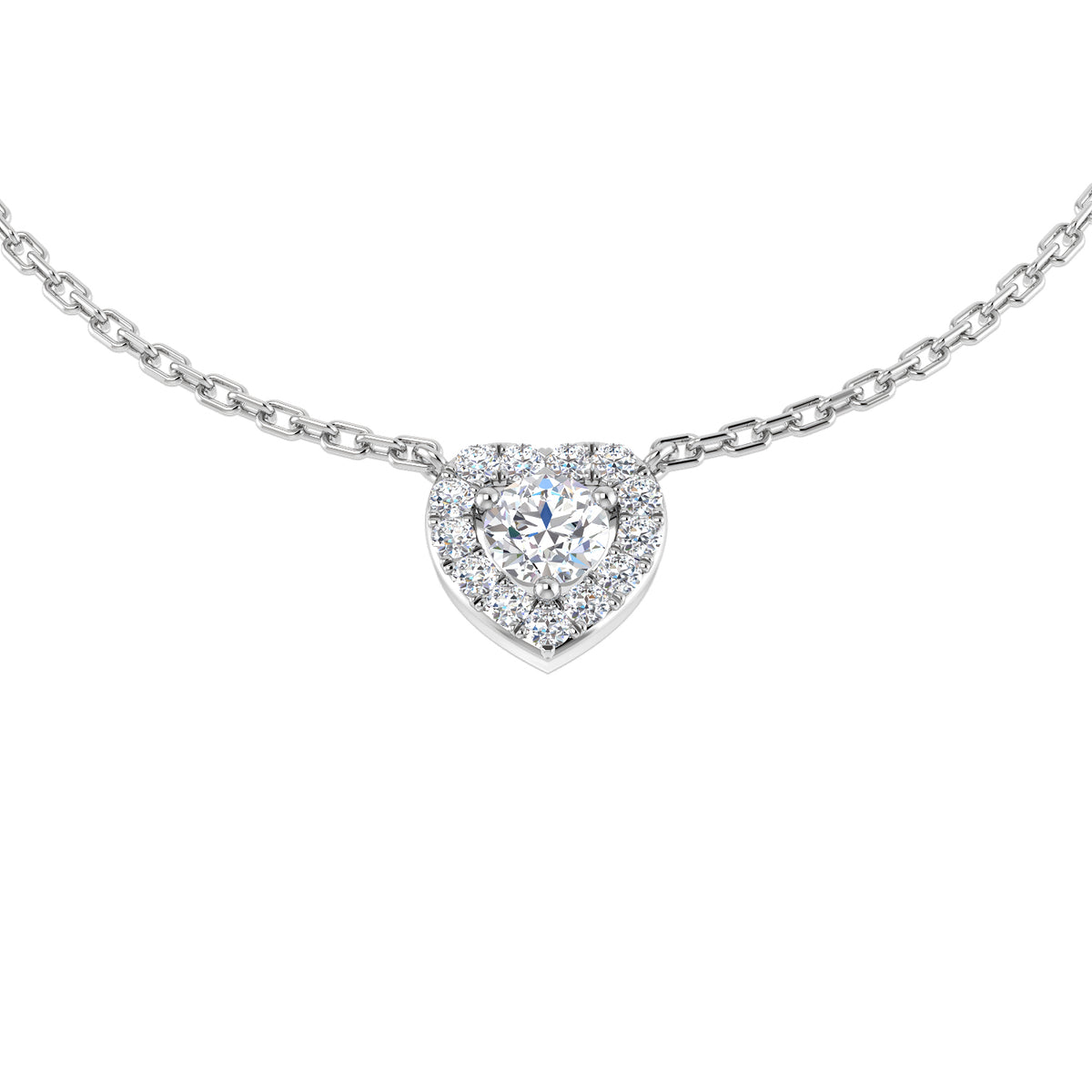 Isla Halo Diamond Necklace 0.25ct to 0.3ct Gold Platinum