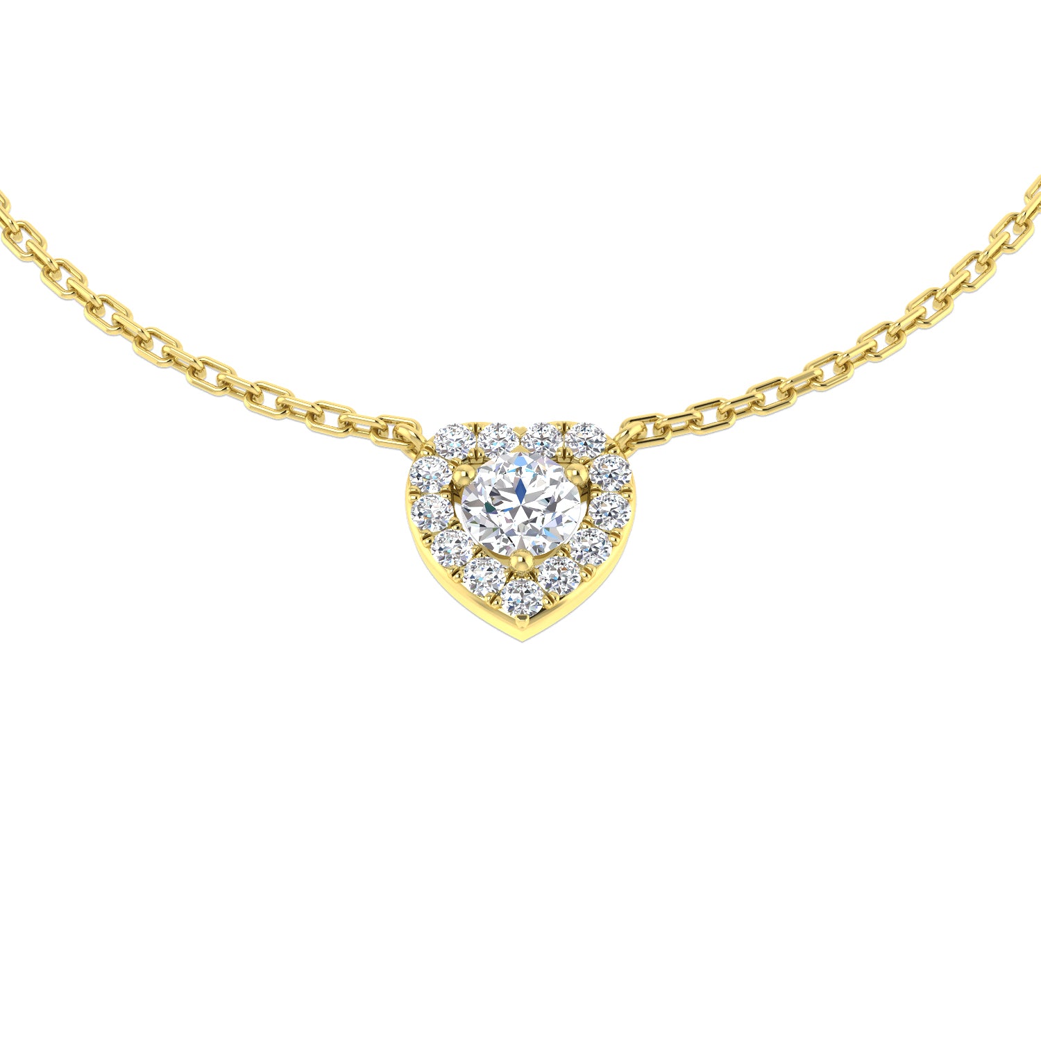 Isla Halo Diamond Necklace 0.25ct to 0.3ct Gold Platinum