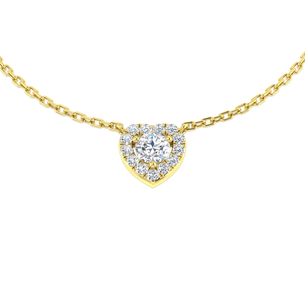 Isla Halo Diamond Necklace 0.25ct to 0.3ct Gold Platinum