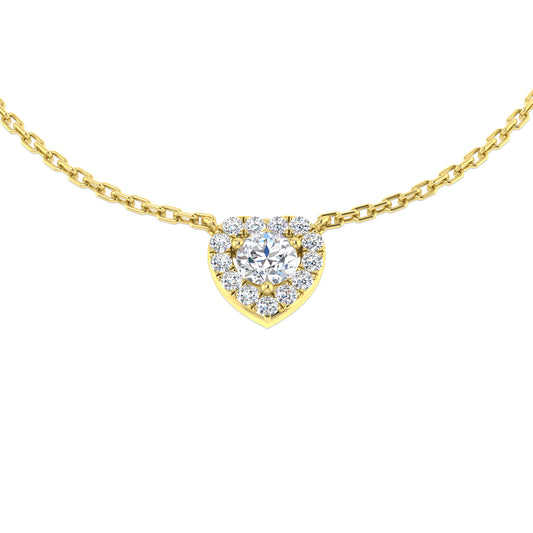 Isla Halo Diamond Necklace 0.25ct to 0.3ct Gold Platinum