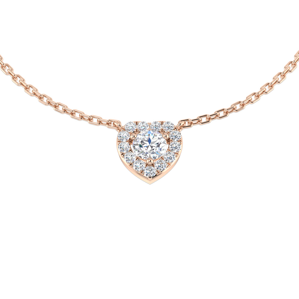 Isla Halo Diamond Necklace 0.25ct to 0.3ct Gold Platinum