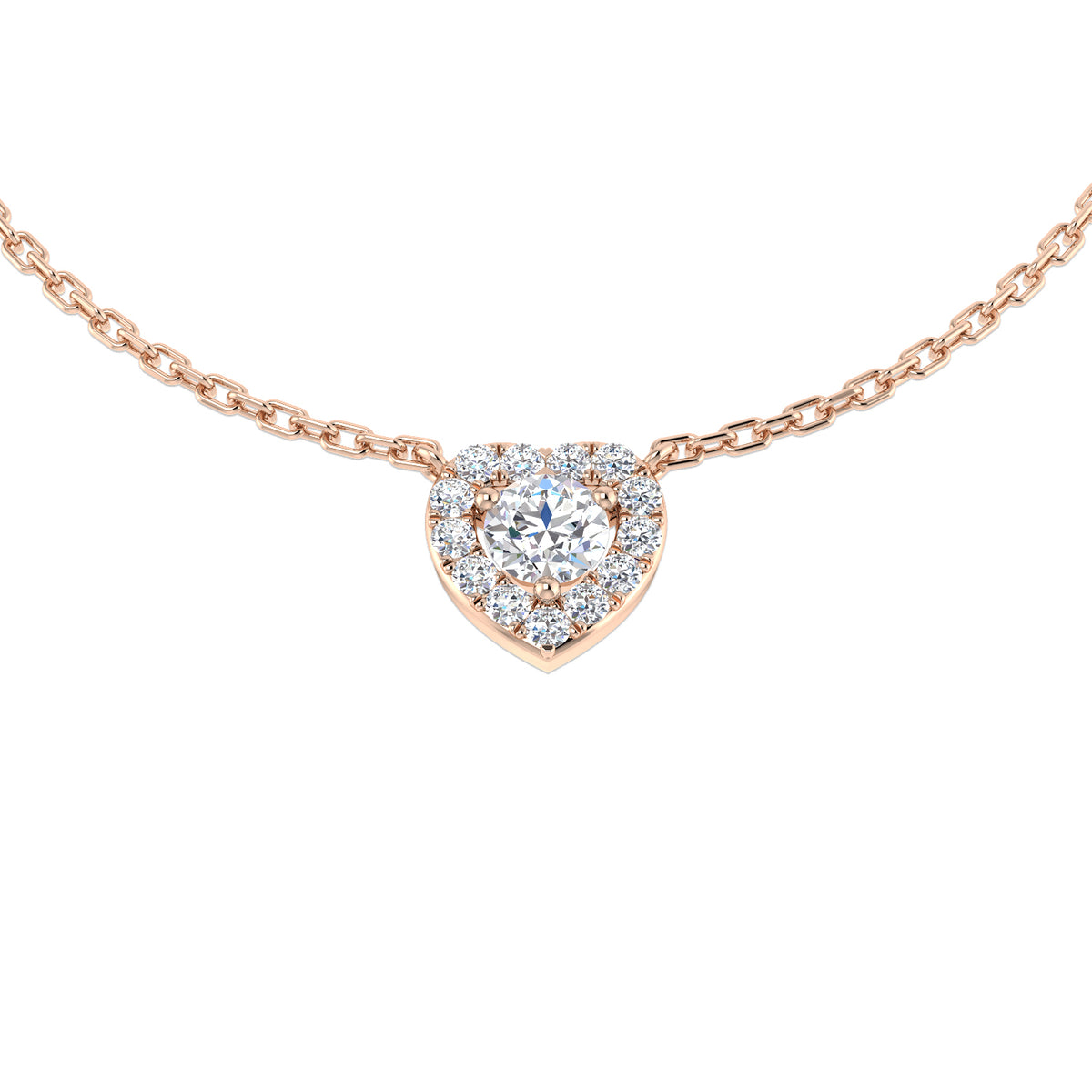 Isla Halo Diamond Necklace 0.25ct to 0.3ct Gold Platinum