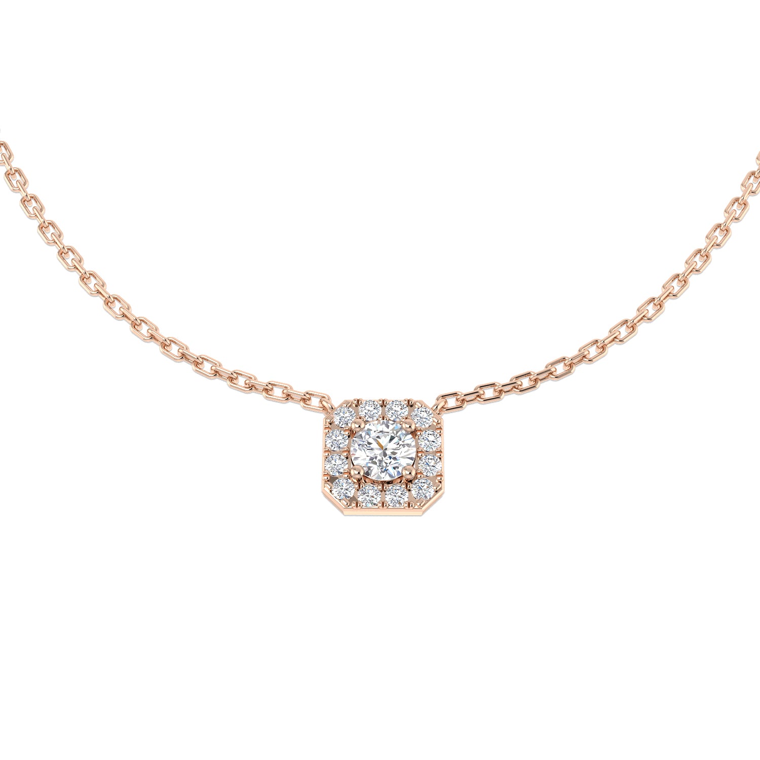 Banco Cluster Diamond Necklace 0.3ct Gold Platinum