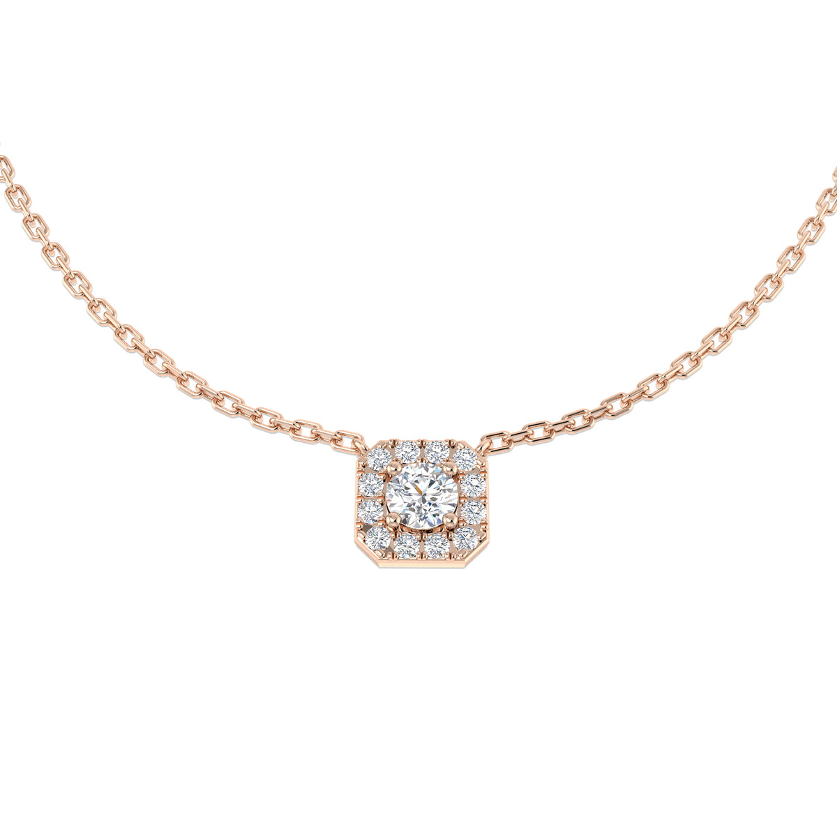 Banco Cluster Diamond Necklace 0.3ct Gold Platinum