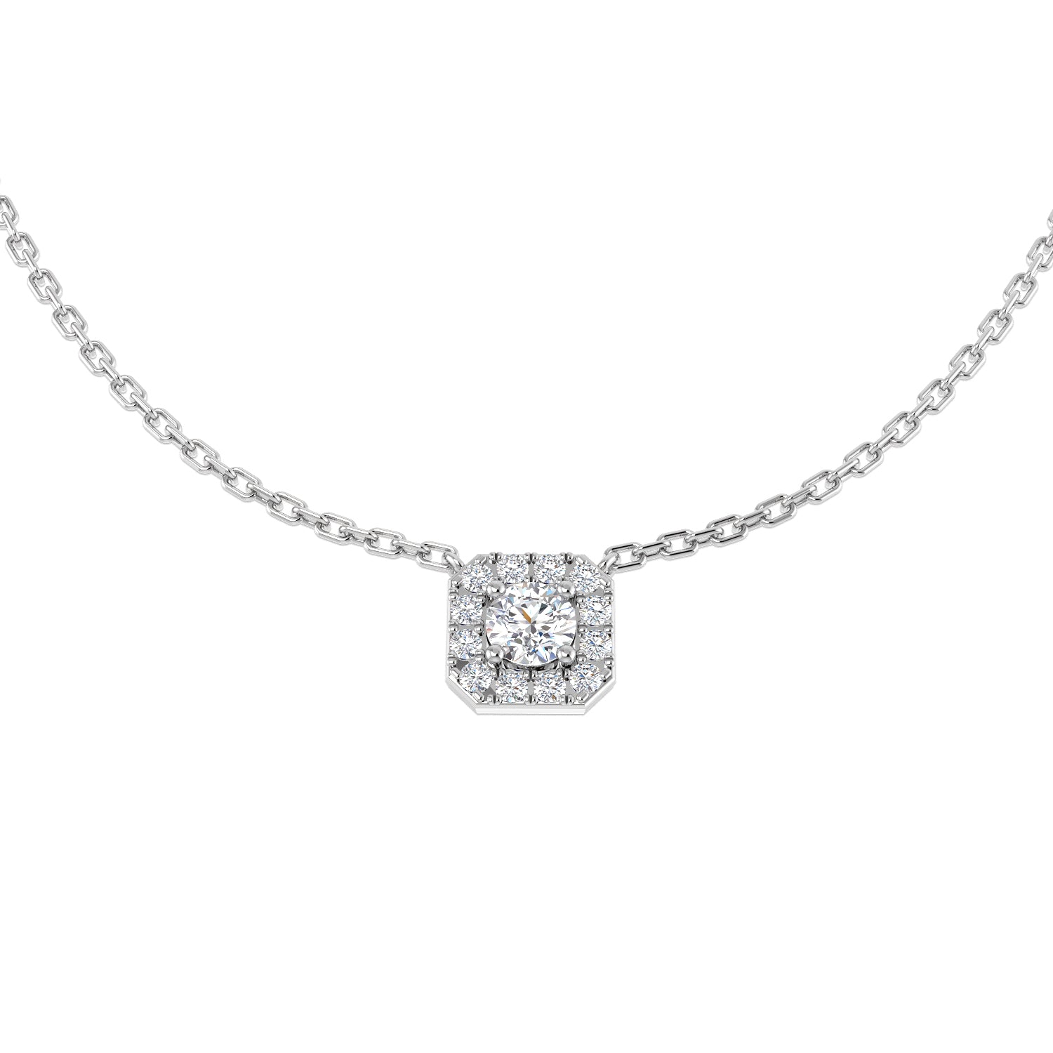 Banco Cluster Diamond Necklace 0.3ct Gold Platinum