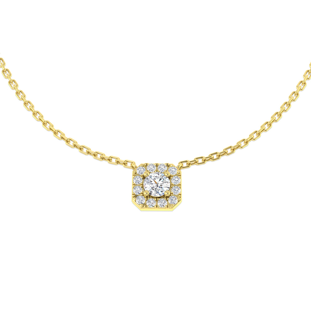 Banco Cluster Diamond Necklace 0.3ct Gold Platinum