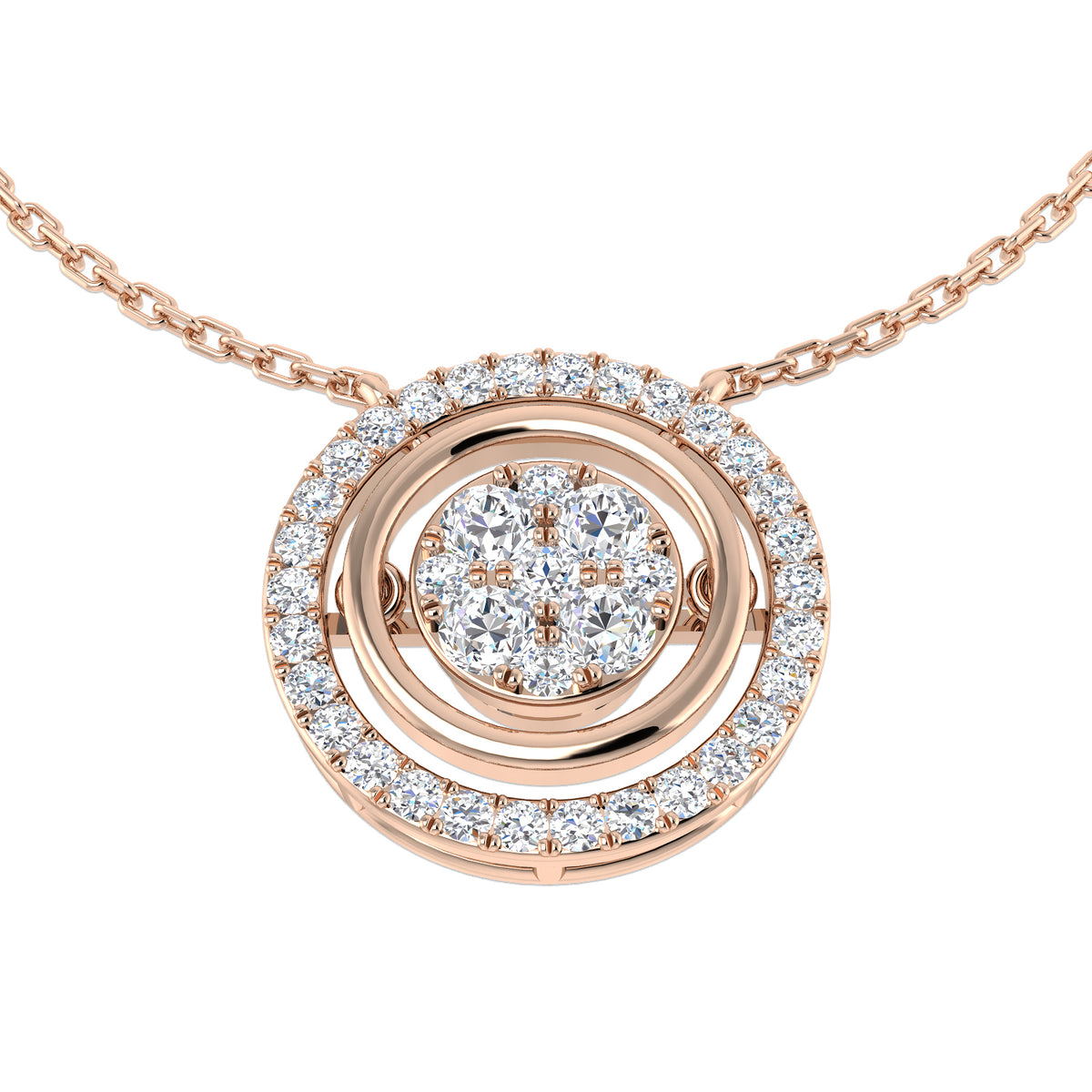 Ivy Diamond Cluster Necklace 0.5ct Platinum Gold