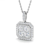 Jade Diamond Cluster Pendant 0.75ct Gold (Without Chain )