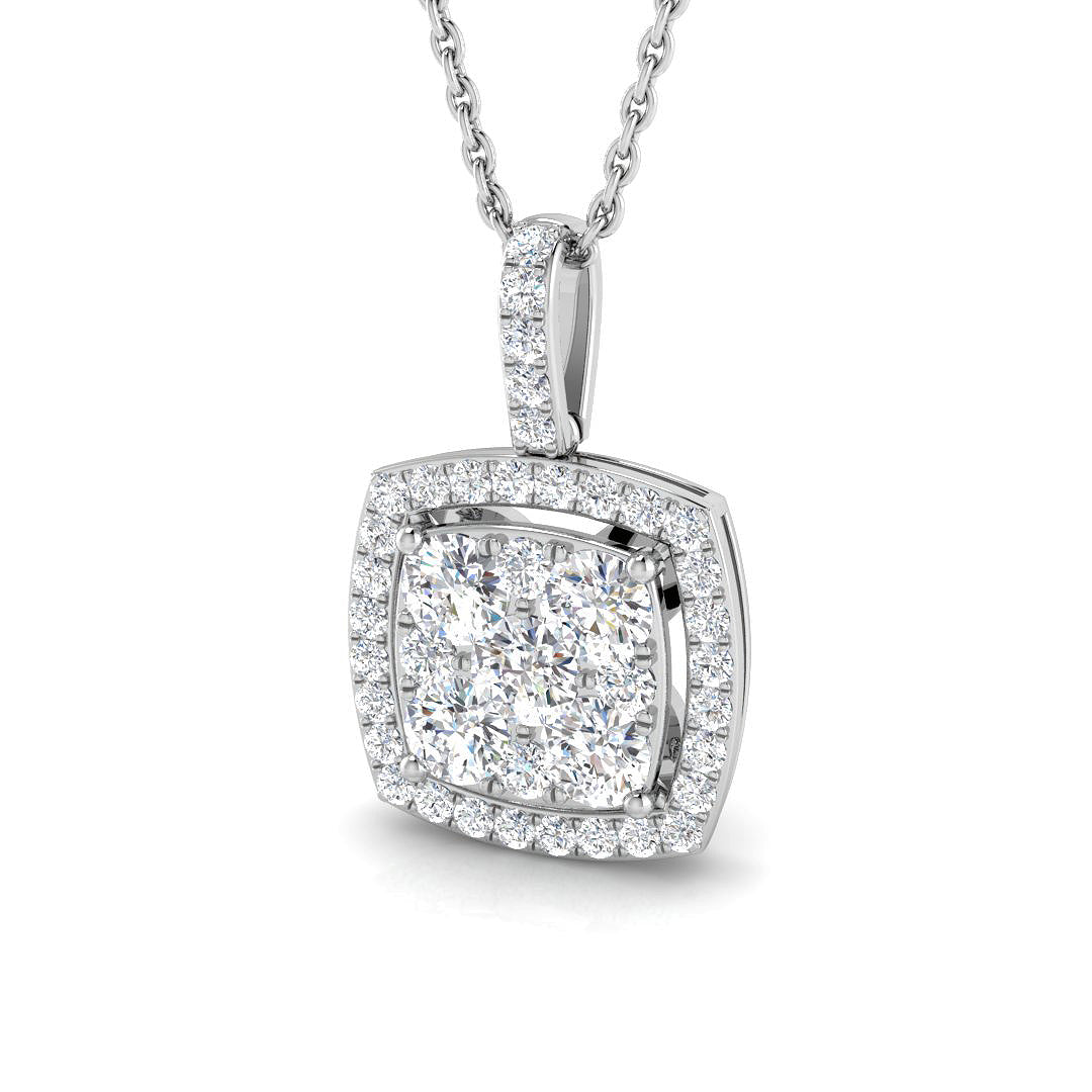 Flora Cluster Pendant 0.75ct to 1ct Gold (Without Chain )