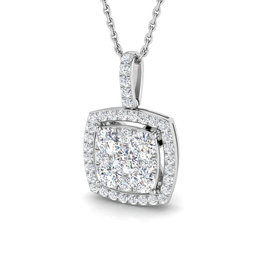 Flora Cluster Pendant 0.75ct to 1ct Gold (Without Chain )