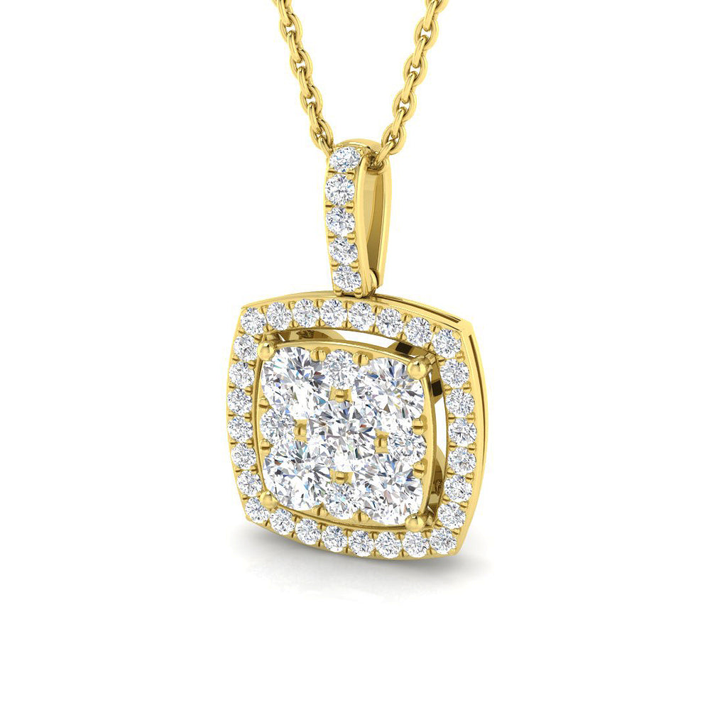 Flora Cluster Pendant 0.75ct to 1ct Gold (Without Chain )
