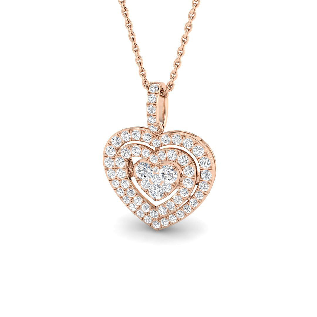 Ebony Heart Pendant 0.5ct Diamond  Gold (Without Chain )