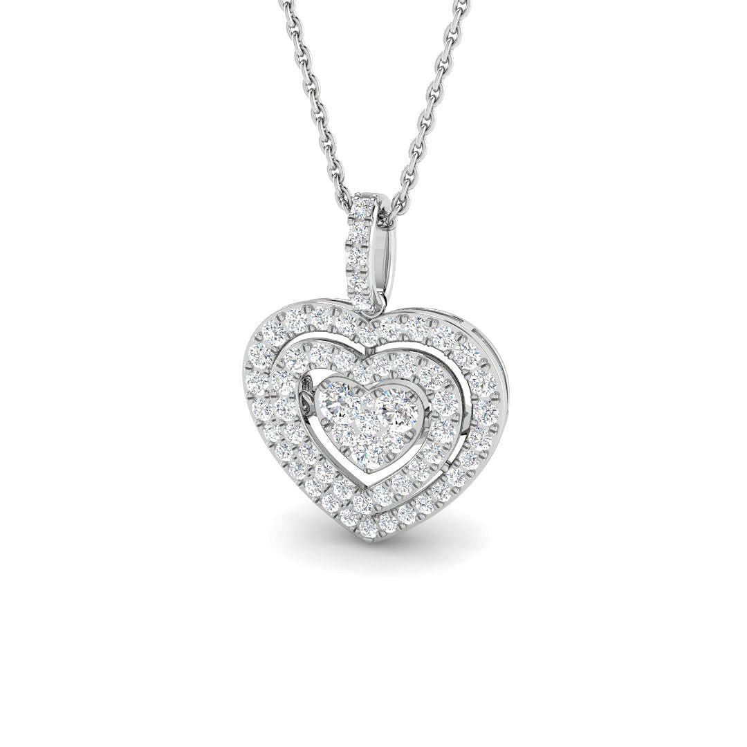 Ebony Heart Pendant 0.5ct Diamond  Gold (Without Chain )