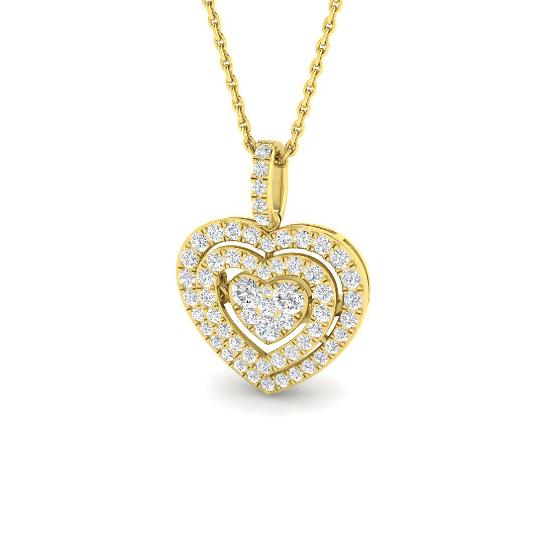 Ebony Heart Pendant 0.5ct Diamond  Gold (Without Chain )