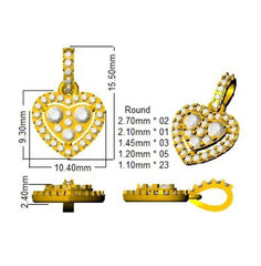 9ct Yellow Gold 0.44ct Lab Grown Diamond Heart Pendant