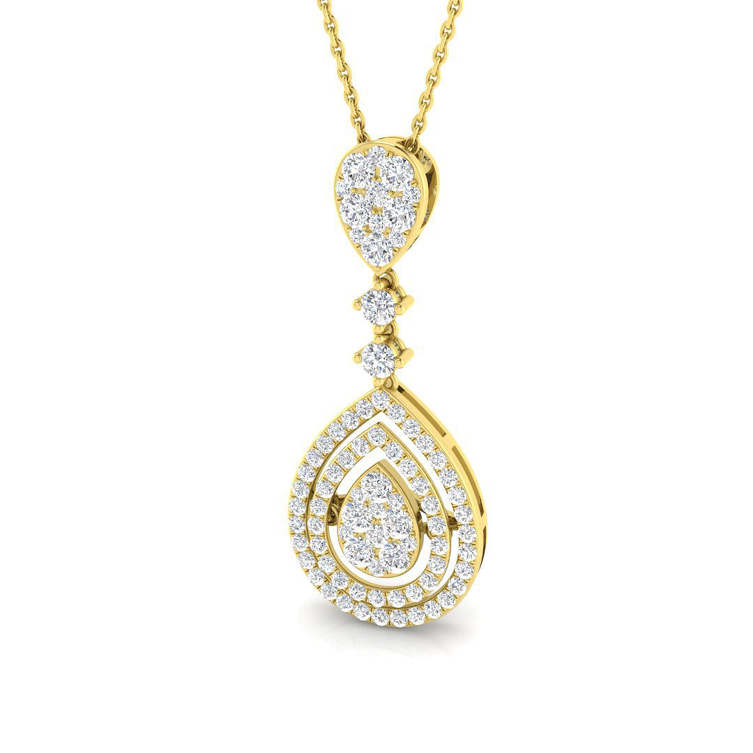 Jane Diamond Pendant Fancy 1ct Gold (Without Chain )