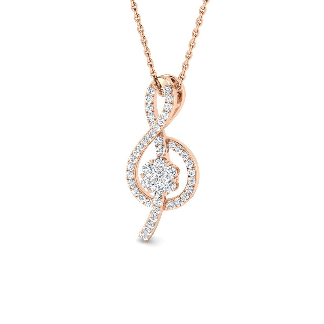 Amia Fancy Pendant 0.33ct Diamond  Gold (Without Chain )