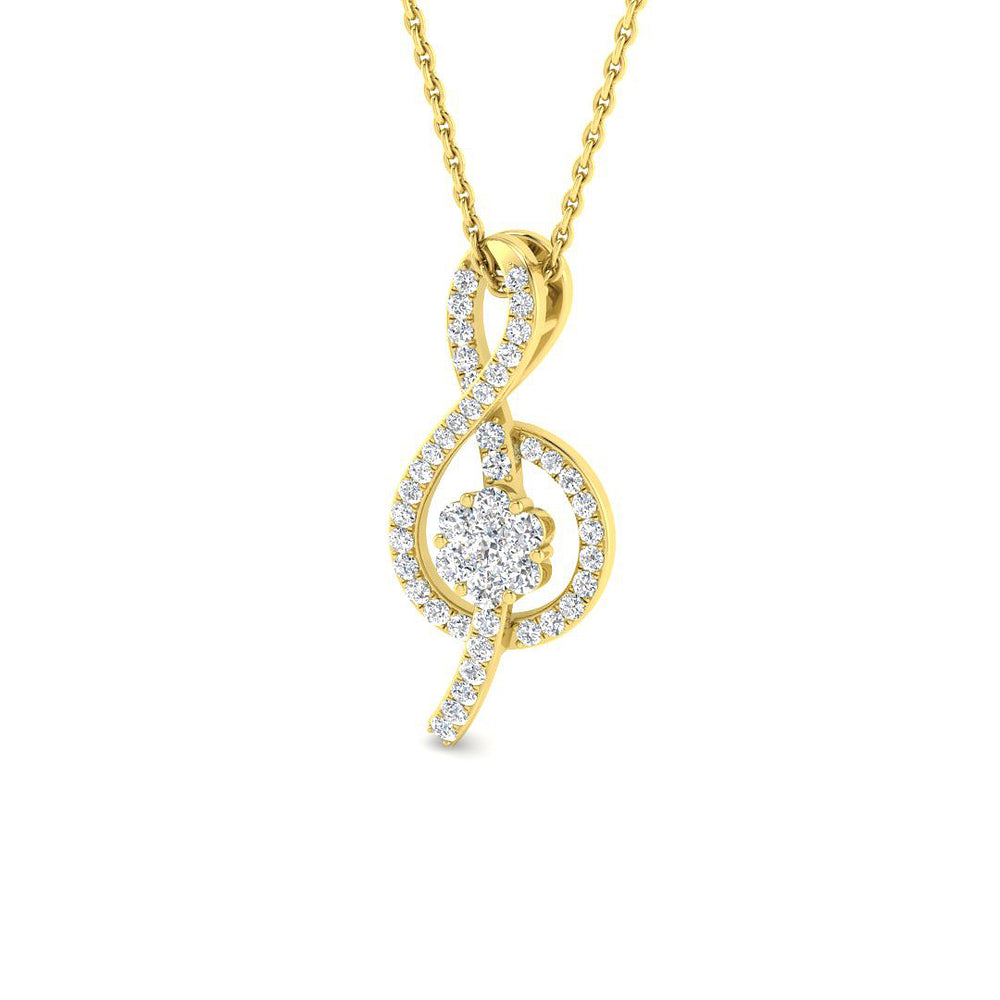 Amia Fancy Pendant 0.33ct Diamond  Gold (Without Chain )