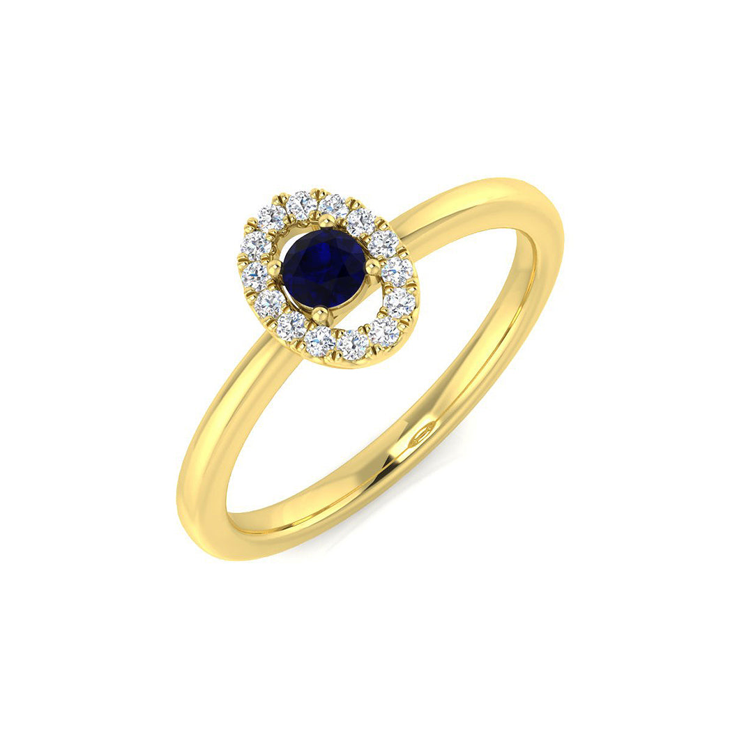 Blue Sapphire Evil Eye Ring for Women